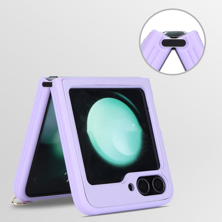 For Samsung Galaxy Z Flip5 5G Crossbody R20 Texture Leather Magsafe Phone Case(Purple) - free shipping - PMC TechLife - Order now!