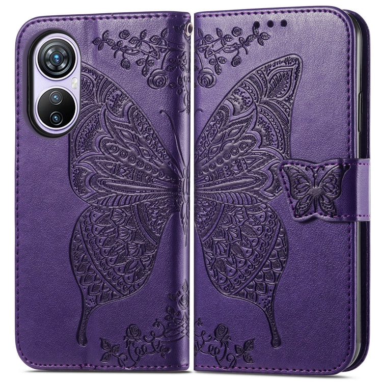 For Blackview A200 Pro Butterfly Love Flower Embossed Leather Phone Case(Purple) - More Brand by PMC TechLife | Online Shopping South Africa | PMC TechLife
