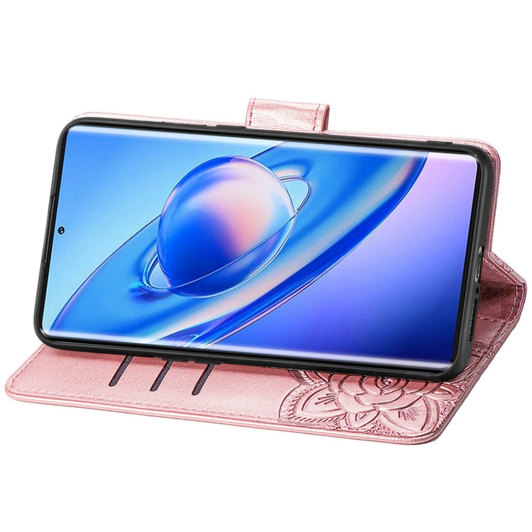 For Blackview A200 Pro Butterfly Love Flower Embossed Leather Phone Case(Rose Gold) - More Brand by PMC TechLife | Online Shopping South Africa | PMC TechLife