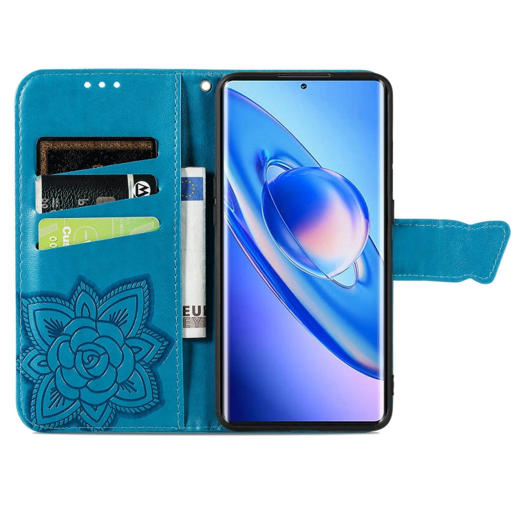For Blackview A200 Pro Butterfly Love Flower Embossed Leather Phone Case(Blue) - More Brand by PMC TechLife | Online Shopping South Africa | PMC TechLife