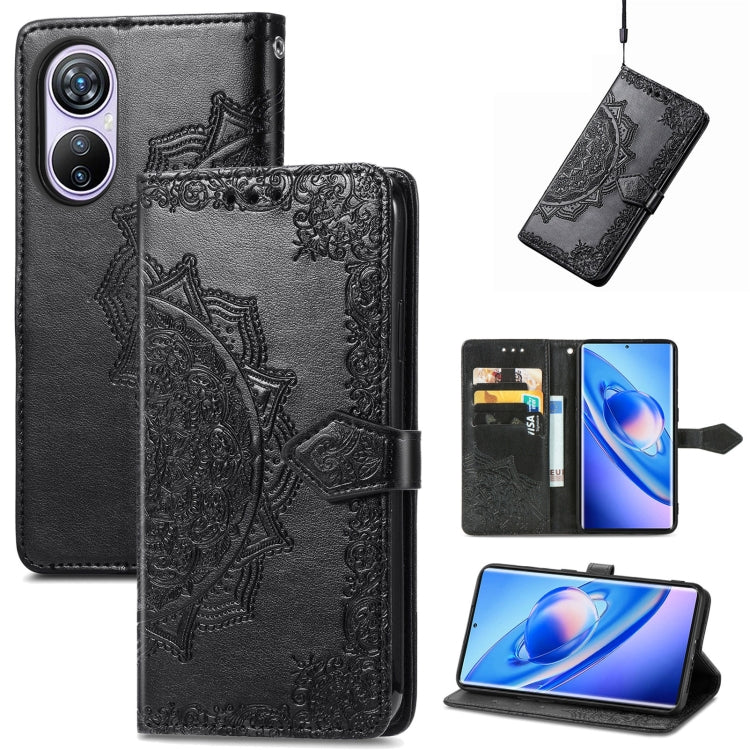 For Blackview A200 Pro Mandala Flower Embossed Leather Phone Case(Black) - More Brand by PMC TechLife | Online Shopping South Africa | PMC TechLife | Buy Now Pay Later Mobicred