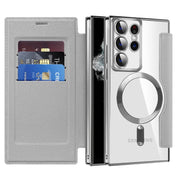 For Samsung Galaxy S22 Ultra 5G MagSafe Magnetic RFID Anti-theft Leather Phone Case(Grey)