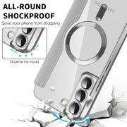 For Samsung Galaxy S22+ 5G Shield MagSafe RFID Anti-theft Leather Phone Case(Black)