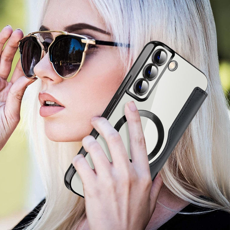 For Samsung Galaxy S22+ 5G Shield MagSafe RFID Anti-theft Leather Phone Case(Black) - Galaxy S22+ 5G Cases by PMC TechLife | Online Shopping South Africa | PMC TechLife | Buy Now Pay Later Mobicred