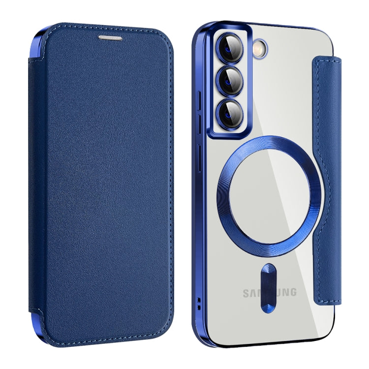 For Samsung Galaxy S22+ 5G MagSafe Magnetic RFID Anti-theft Leather Phone Case(Dark Blue) - Galaxy S22 5G Cases by PMC TechLife | Online Shopping South Africa | PMC TechLife