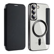 For Samsung Galaxy S22+ 5G MagSafe Magnetic RFID Anti-theft Leather Phone Case(Black) - Galaxy S22 5G Cases by PMC TechLife | Online Shopping South Africa | PMC TechLife