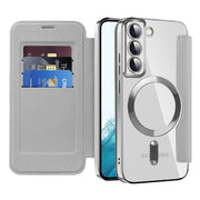 For Samsung Galaxy S22+ 5G MagSafe Magnetic RFID Anti-theft Leather Phone Case(Grey)