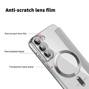 For Samsung Galaxy S22+ 5G MagSafe Magnetic RFID Anti-theft Leather Phone Case(Grey)