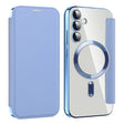 For Samsung Galaxy S23 FE 5G MagSafe Magnetic RFID Anti-theft Leather Phone Case(Blue) - Galaxy S23 FE 5G Cases by PMC TechLife | Online Shopping South Africa | PMC TechLife