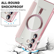 For Samsung Galaxy S25+ 5G Shield MagSafe RFID Anti-theft Leather Phone Case(Pink)