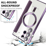 For Samsung Galaxy S25 Ultra 5G Shield MagSafe RFID Anti-theft Leather Phone Case(Purple)