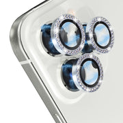 For iPhone 15 Pro / 15 Pro Max NORTHJO Camera Lens Protector Tempered Glass Metal Rhinestone Ring Film(Silver)