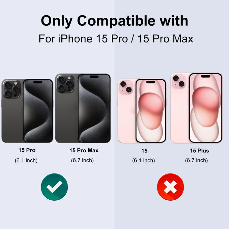 For iPhone 15 Pro / 15 Pro Max NORTHJO Camera Lens Protector Tempered Glass Metal Rhinestone Ring Film(Silver)