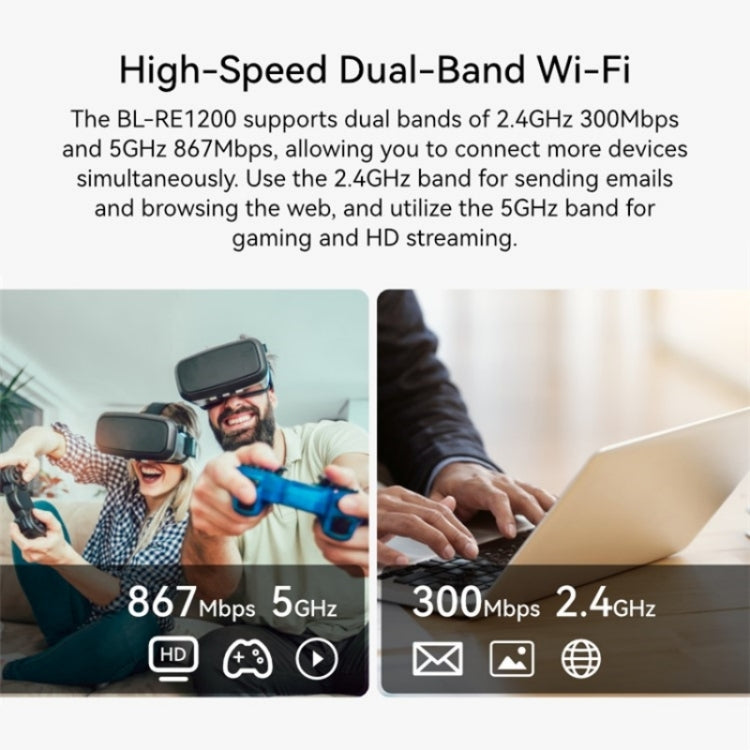 LB-LINK RE1200 1200M Dual Band WiFi Signal Amplifier Booster Wireless Repeater Extender - free shipping - PMC Jewellery - Order now!