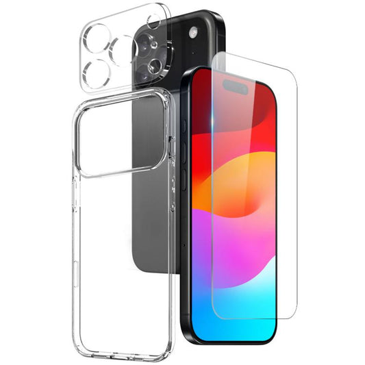 For iPhone 17 Pro NORTHJO 3 in 1 TPU Phone Case with Screen Film and Lens Film(Clear) - iPhone 17 Pro Cases by NORTHJO | Online Shopping South Africa | PMC Jewellery | Buy Now Pay Later Mobicred