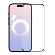 For iPhone 16 NORTHJO A++ Screen Protector Full Glue Silk Printing Tempered Glass Film(Black)