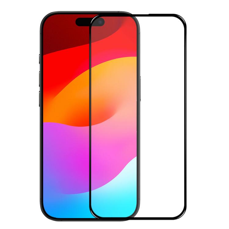 For iPhone 17 NORTHJO A++ Screen Protector Full Glue Silk Printing Tempered Glass Film(Black)