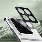 For Xiaomi 14 Electroplating Plain-leather All-inclusive Shockproof Phone Case(White)