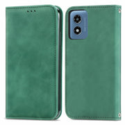 For Motorola Moto G Play 2024 Retro Skin Feel Magnetic Flip Leather Phone Case(Green)