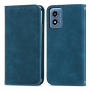 For Motorola Moto G Play 2024 Retro Skin Feel Magnetic Flip Leather Phone Case(Blue)