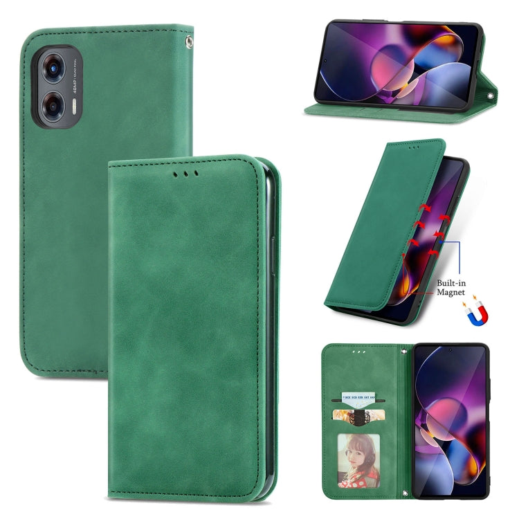 For Motorola Moto G Stylus 5G 2024 Retro Skin Feel Magnetic Flip Leather Phone Case(Green) - Motorola Cases by PMC Jewellery | Online Shopping South Africa | PMC Jewellery | Buy Now Pay Later Mobicred