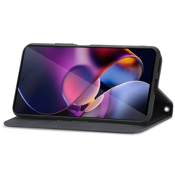 For Motorola Moto G Stylus 5G 2024 Retro Skin Feel Magnetic Flip Leather Phone Case(Black)