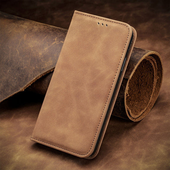 For Motorola Moto G Stylus 5G 2024 Retro Skin Feel Magnetic Flip Leather Phone Case(Brown)