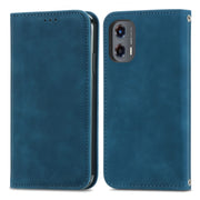 For Motorola Moto G Stylus 5G 2024 Retro Skin Feel Magnetic Flip Leather Phone Case(Blue)