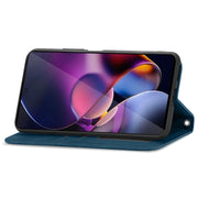 For Motorola Moto G Stylus 5G 2024 Retro Skin Feel Magnetic Flip Leather Phone Case(Blue)