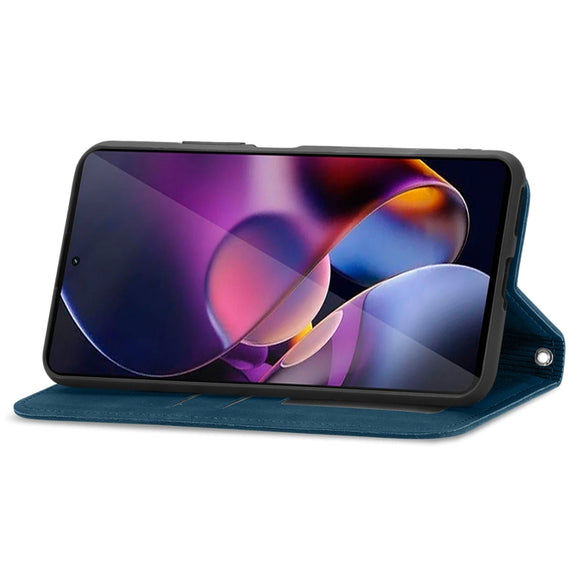 For Motorola Moto G Stylus 5G 2024 Retro Skin Feel Magnetic Flip Leather Phone Case(Blue)