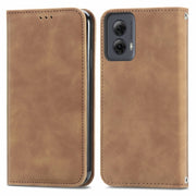 For Motorola Moto G Power 5G 2024 Retro Skin Feel Magnetic Flip Leather Phone Case(Brown)
