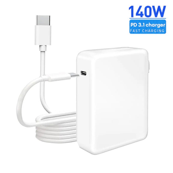 PD3.1 140W USB-C PD Laptop Power Adapter + 2m 5A USB-C to USB-C Data Cable EU Plug