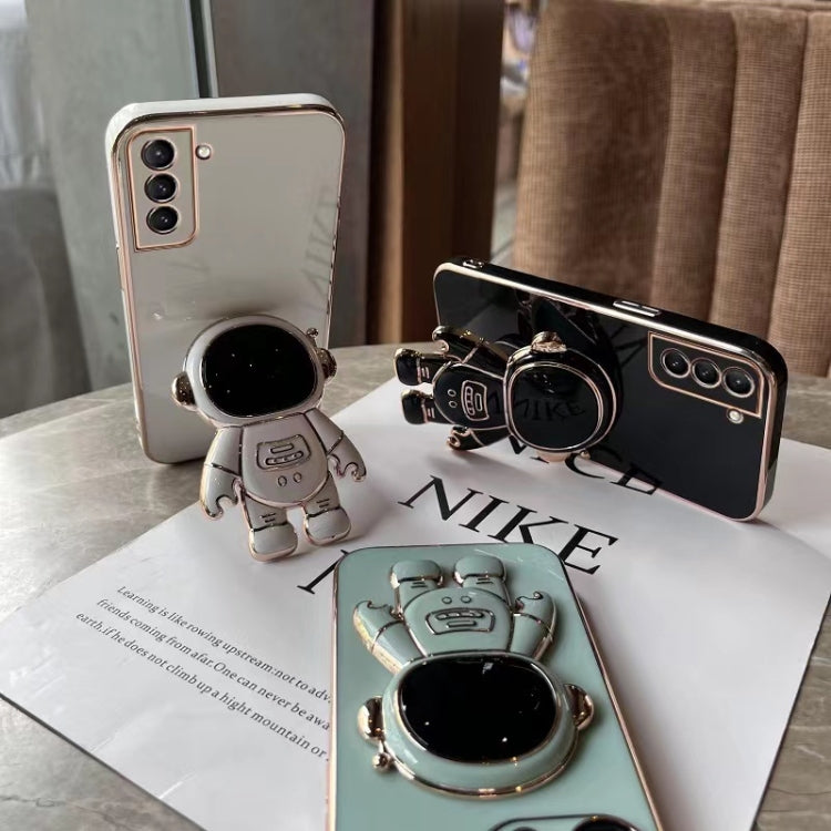 For Samsung Galaxy A34 5G Electroplating Astronaut Holder Phone Case(Pink) - Galaxy Phone Cases by PMC TechLife | Online Shopping South Africa | PMC TechLife