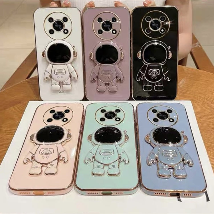 For Huawei Mate 50 Pro Electroplating Astronaut Holder Phone Case(White) - Huawei Cases by PMC TechLife | Online Shopping South Africa | PMC TechLife