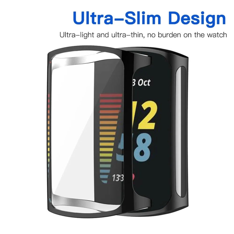 For Fitbit Charge 6 / 5 TPU Shell + Film Integrated Watch Protective Case(Transparent) - Watch Cases by PMC TechLife | Online Shopping South Africa | PMC TechLife | Buy Now Pay Later Mobicred