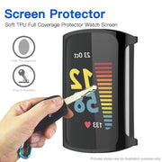 For Fitbit Charge 6 / 5 TPU Shell + Film Integrated Watch Protective Case(White)