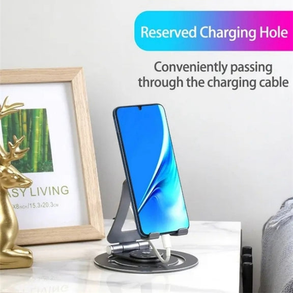 G60 Portable Folding 360-Degree Rotating Desktop Phone Tablet Holder(Black)
