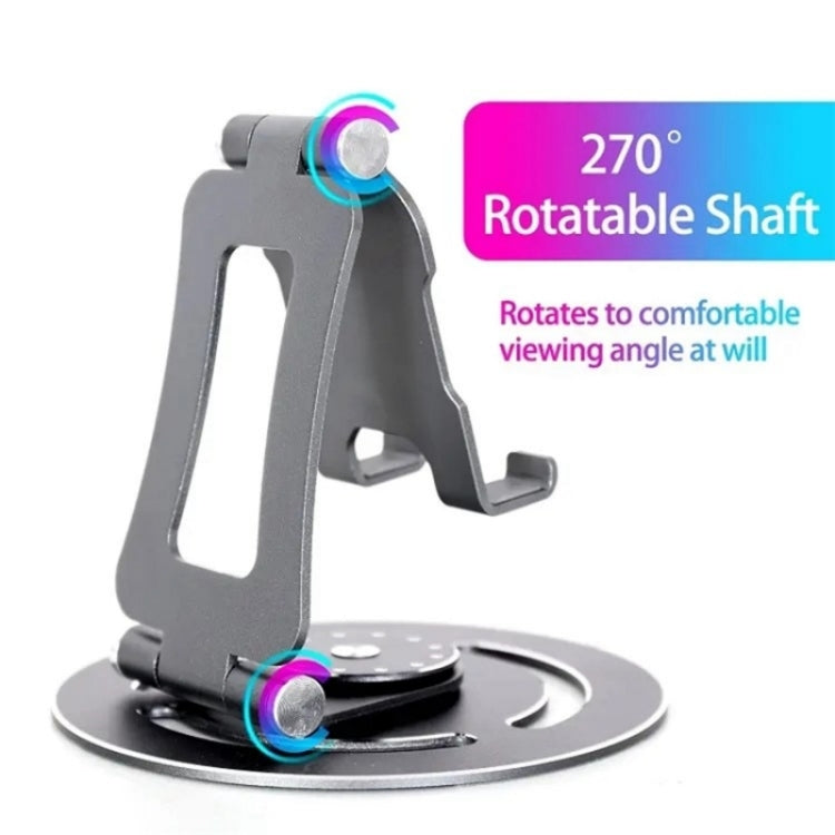G60 Portable Folding 360-Degree Rotating Desktop Phone Tablet Holder(Silver)