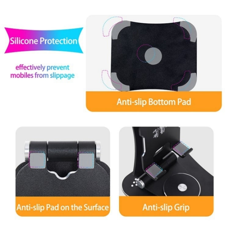 G61 Portable Folding 360-Degree Rotating Desktop Phone Holder(Black) - Stand by PMC TechLife | Online Shopping South Africa | PMC TechLife | Buy Now Pay Later Mobicred