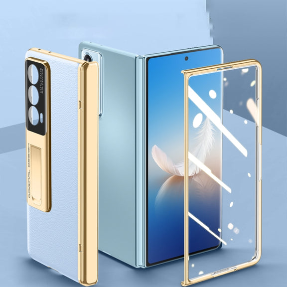 For Honor Magic Vs2 Electroplated Case-film Integral Hinge Shockproof Phone Case(Blue)