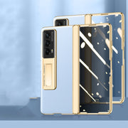 For Honor Magic Vs2 Electroplated Case-film Integral Hinge Shockproof Phone Case(Blue)