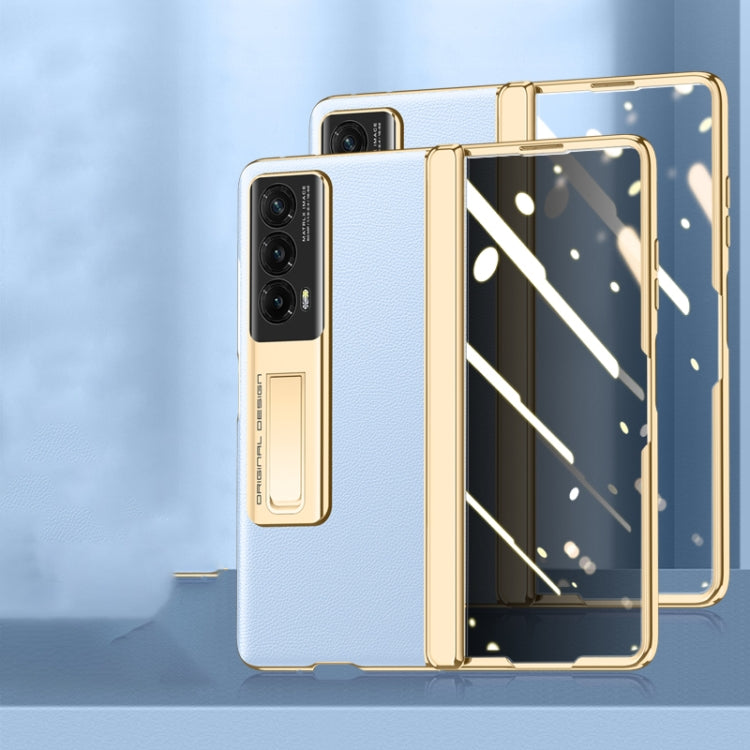 For Honor Magic Vs2 Electroplated Case-film Integral Hinge Shockproof Phone Case(Blue)