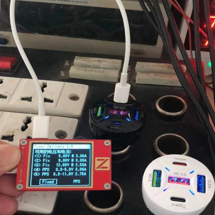 TE-P50 65W PD30W Type-C x 2 + USB x 3 Multi Port Car Charger(Black) - Car Charger by PMC TechLife | Online Shopping South Africa | PMC TechLife | Buy Now Pay Later Mobicred