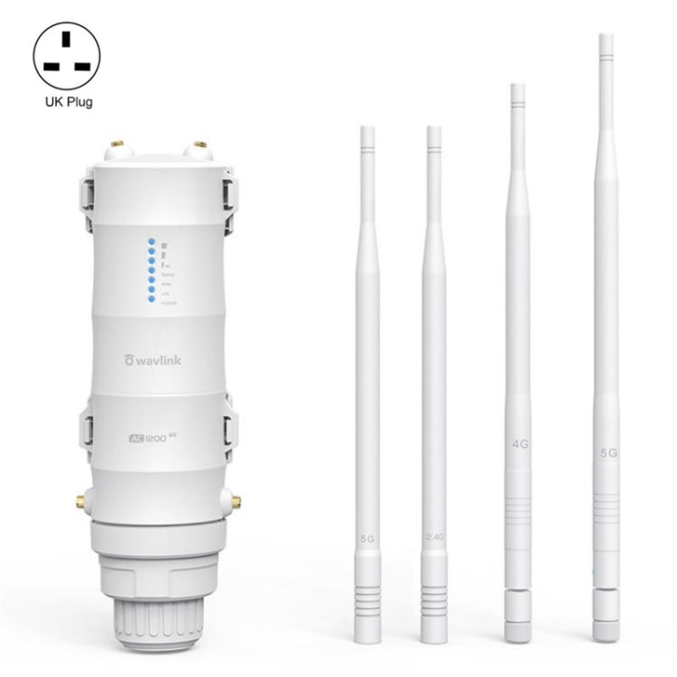 WAVLINK WN572HE4D AC1200 4G LTE WiFi Dual Band 4 Detachable Antennas Router, Plug:UK Plug - free shipping - PMC Jewellery - Order now!