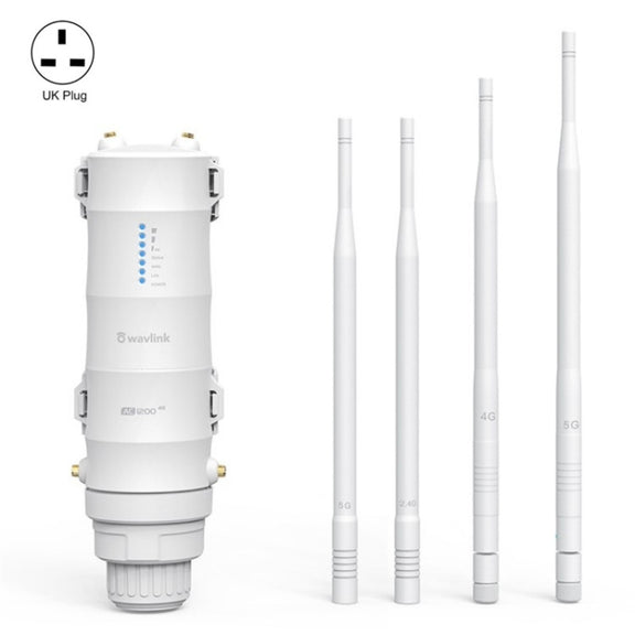 WAVLINK WN572HE4D AC1200 4G LTE WiFi Dual Band 4 Detachable Antennas Router, Plug:UK Plug