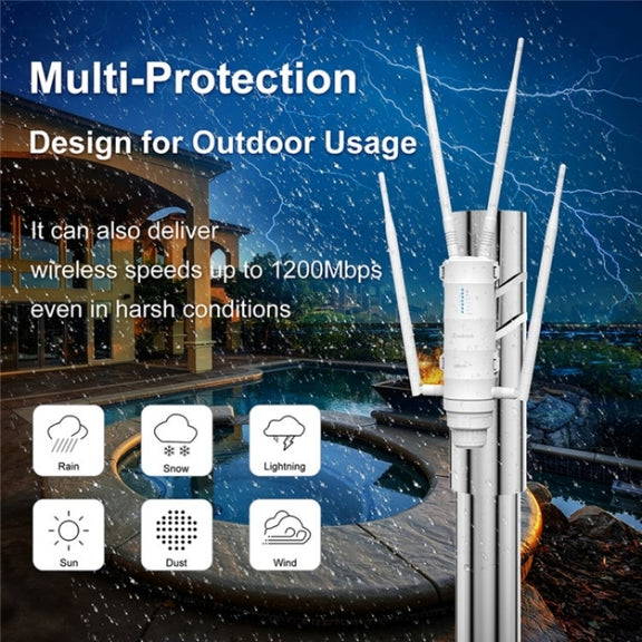 WAVLINK WN572HE4D AC1200 4G LTE WiFi Dual Band 4 Detachable Antennas Router, Plug:US Plug