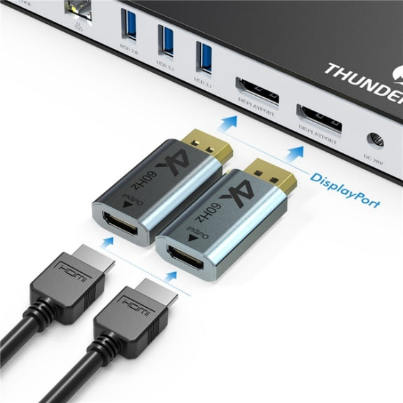 WAVLINK UTD21H 11 in 1 4K Dual DisplayPort Hub Converter Thunderbolt 3 Docking Station, Plug:EU Plug
