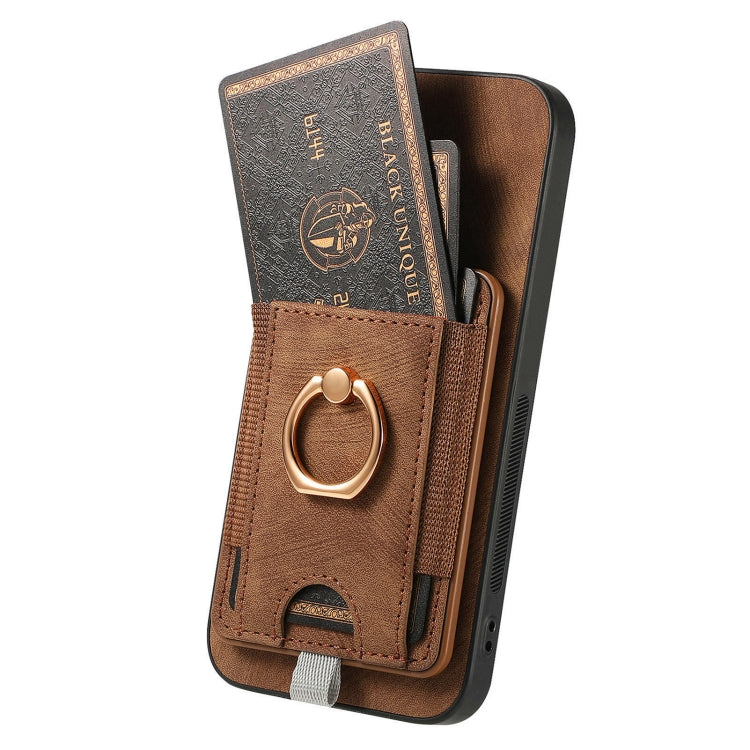 For Samsung Galaxy S25 5G Retro Splitable Magnetic Card Bag Leather Phone Case(Brown) - Galaxy Phone Cases by PMC Jewellery | Online Shopping South Africa | PMC Jewellery | Buy Now Pay Later Mobicred