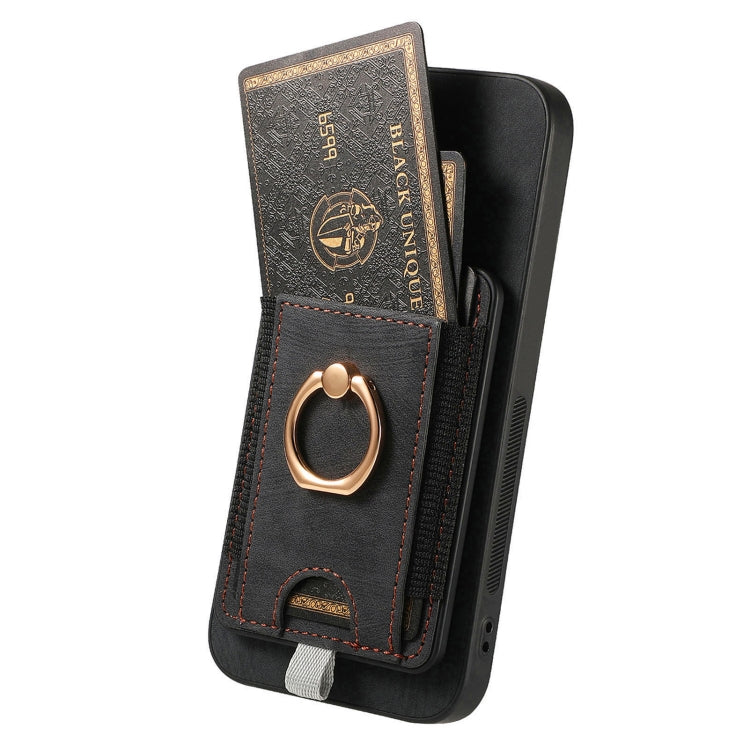 For Samsung Galaxy S25+ 5G Retro Splitable Magnetic Card Bag Leather Phone Case(Black) - Galaxy Phone Cases by PMC Jewellery | Online Shopping South Africa | PMC Jewellery | Buy Now Pay Later Mobicred