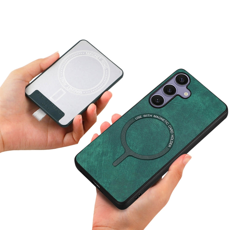 For Samsung Galaxy S25+ 5G Retro Splitable Magnetic Card Bag Leather Phone Case(Green) - Galaxy Phone Cases by PMC Jewellery | Online Shopping South Africa | PMC Jewellery | Buy Now Pay Later Mobicred